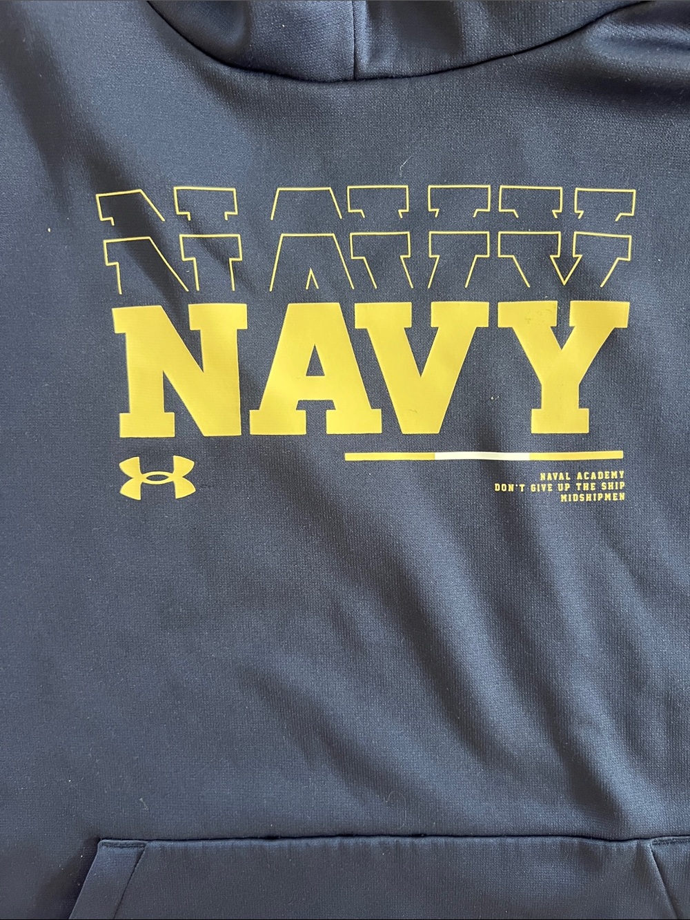 Under Armour Navy Midshipmen Hoodie Sweatshirt Mens Med Naval Academy Blue